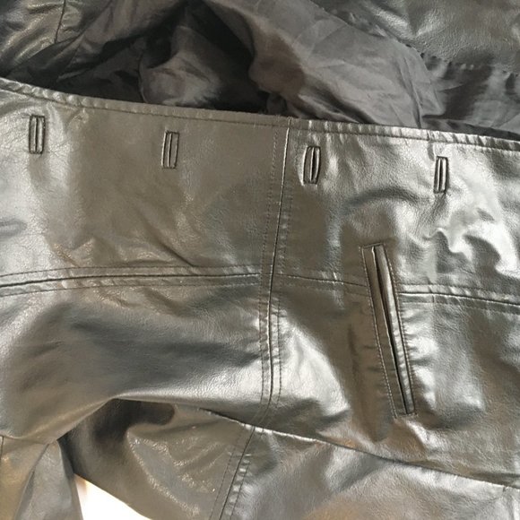 Grunge Black Faux Leather Button Jacket Coat Halloween Costume Child Youth Sz 8 - Picture 10 of 11